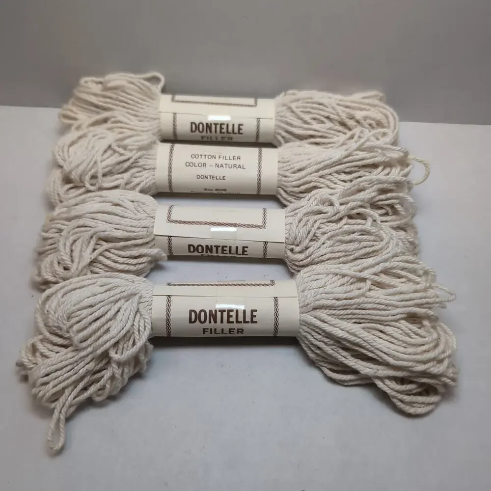 Lot of 4 Dontelle Cotton Filler Yarn Natural Skein